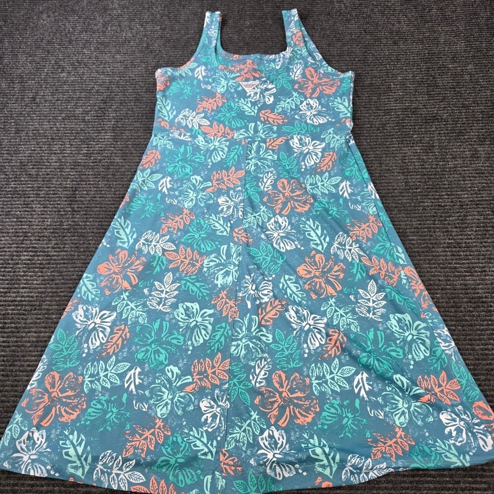 Columbia PFG Freezer III Dress Womens XS Teal Tropical Floral Omni-Freeze